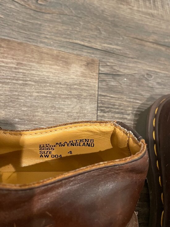 VTG 90s Made in England Dr. Doc Martens Mary Janes 8065 Brown UK 4 US 6 - Picture 5 of 9